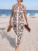 Printed Button Front Sleeveless Dress test