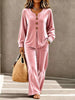 Elegant Velvet Decor-Button Top and Pants Set test
