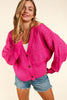 Haptics Full Size Button Down Crop Long Sleeve Cardigan test
