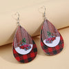 PU Leather Plaid Teardrop Earrings test