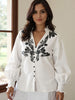 Embroidered Lantern Sleeve Blouse test