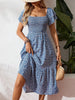 Floral Smocked Square Neck Midi Dress test