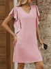 Ruffled V-Neck Cap Sleeve Mini Dress test
