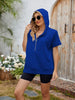 Half Zip Short Sleeve Hooded Top test