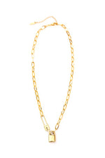 18K STAINLESS STEEL LOCK & CLIP CHAIN NECKLACE