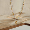 Beaded Double-Layered Titanium Steel Necklace test