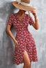 Floral Surplice Neck Flutter Sleeve Dress test