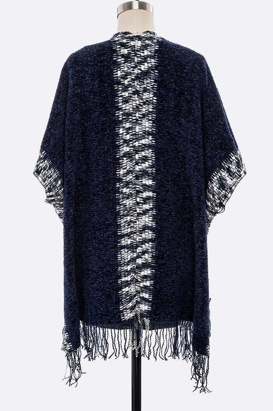 2 Tone Knitted Kimono Cardigan