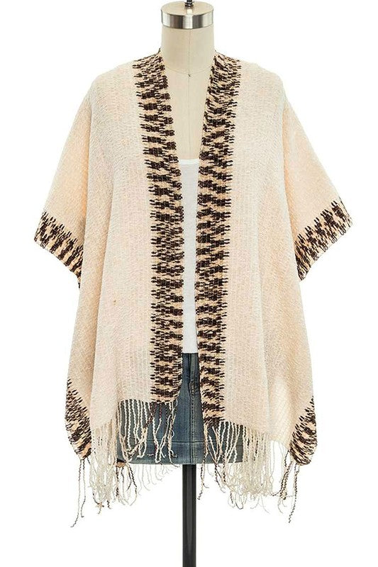 2 Tone Knitted Kimono Cardigan