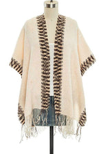 2 Tone Knitted Kimono Cardigan