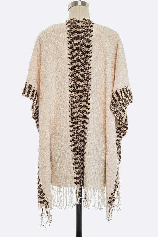 2 Tone Knitted Kimono Cardigan