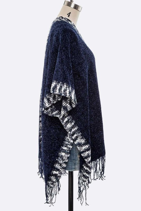 2 Tone Knitted Kimono Cardigan