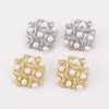 Pearl Grid Square Stud Earrings test