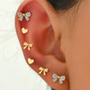 6 Piece Bow Heart Stud Earrings Set test