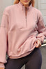 Half Zip Drop Shoulder Long Sleeve Sweatshirt test