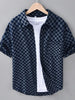 Men's Plus Size Checkered Pattern Short Sleeve Casual Shirt test
