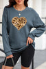 Heart Leopard Sequin Round Neck Sweatshirt test