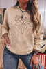 Western Embroidery Round Neck Pullover Long Sleeve Sweatshirt test
