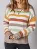Multicolour Stripe Drop Shoulder Crew Neck Sweater test
