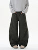 Men's Washed Wide Leg Curved Cargo Jeans