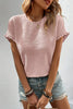 Round Neck Frill Short Sleeve T-Shirt test