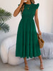 Smocked Ruffled Cap Sleeve Dress