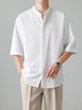 Men's Full Size Casual Mandarin Collar Half Sleeve Shirt Plus Size test