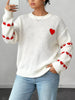Heart Pattern Round Neck Sweater test