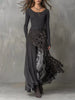 Ribbed Knit Leopard Print Patchwork Maxi Dress test