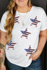 Plus Size Sequin Star Round Neck Short Sleeve T-Shirt test