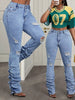 High-Waisted Distressed Stacked Hem Jeans test