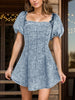 Square Neck Short Sleeve Mini Dress test
