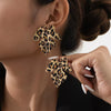 Alloy Leopard Print Leaf Earrings test