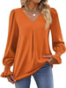 V-Neck Long Sleeve Ruffle Cuff Blouse test