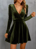 Velvet Long Sleeve A-Line Mini Dress test