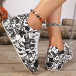 Abstract Print Lace Up Sneakers - Shopimist