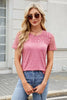 Smocked Round Neck Short Sleeve T-Shirt test