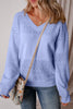 Openwork V-Neck Long Sleeve Sweater test