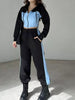 Color-Block Zip-Up Crop Hoodie and Joggers Set test