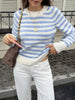 Striped Crew Neck Dropped Shoulder Sweater test