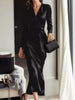 Satin Long Sleeve Wrap Dress test