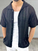 Men's Button Down Collared Neck Hollow Out Shirt test