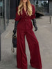 Lapel Collar Blazer and Wide-Leg Pants Set test