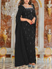 Rhinestone Square Neck Slit Sleeve Maxi Dress test