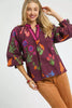 Umgee Floral Print Flounce Sleeve Blouse
