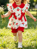 Children's Mushroom Print Ruffle Trim Top & Shorts Set test