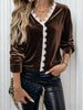 Lace Trim V-Neck Velvet Blouse test