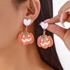 Halloween Pumpkin Heart Drop Earrings test