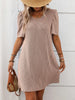 Textured Round Neck Short Sleeve Mini Dress test