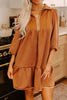 Ruffled Hem Zip Front Texture Dress test